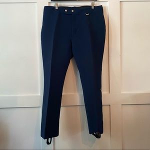 Vintage Fera Men’s Navy Blue Insulated Ski Snowboard Wool Stirrup Pants 38R